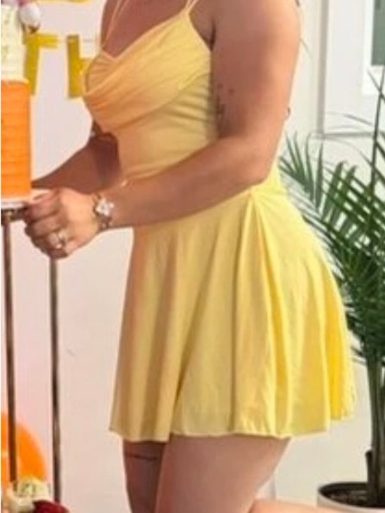 Dresses & Skirts - Yellow Spaghetti-Strap A-Line Mini Dress
